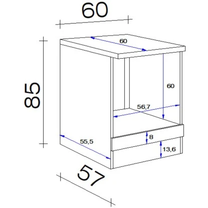 Flex-Well Classic Herd-Umbauschrank Florida 60 Cm Weiß-Sonoma Eiche 2 Flex-Well Classic Herd-Umbauschrank Florida 60 Cm Weiß-Sonoma Eiche – Bild 2