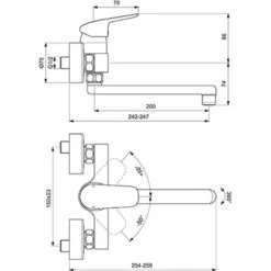 Ideal Standard Wand-Küchenarmatur Ceraflex Aufputz Chrom -Küchenbedarf Geschäft 188247 3049 4