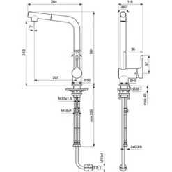 Ideal Standard Küchenarmatur Ceralook H.Auslauf Herausziehbare Handbrause Chrom -Küchenbedarf Geschäft 188656 3049 4