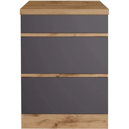 Held Möbel Küchenunterschrank Turin 60 Cm Mit Auszügen Graphit/Wotaneiche 2 Held Möbel Küchenunterschrank Turin 60 Cm Mit Auszügen Graphit/Wotaneiche – Bild 2