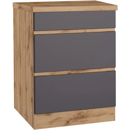 Held Möbel Küchenunterschrank Turin 60 Cm Mit Auszügen Graphit/Wotaneiche 1 Held Möbel Küchenunterschrank Turin 60 Cm Mit Auszügen Graphit/Wotaneiche