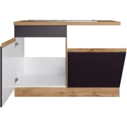 Held Möbel Spülenunterschrank Turin 120 Cm Mit GSP-Blende Graphit/Wotaneiche -Küchenbedarf Geschäft 189434 11016600 S 02