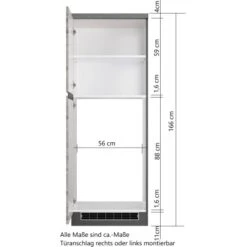 Held Möbel Kühlschrankumbauschrank Turin 60 Cm Graphit/Wotaneiche -Küchenbedarf Geschäft 189568 11016600 VM 08