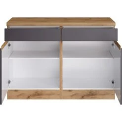 Held Möbel Küchenunterschrank Turin 120 Cm Graphit/Wotaneiche -Küchenbedarf Geschäft 189636 11016600 S 02