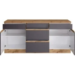 Held Möbel Küchenunterschrank Turin 180 Cm Graphit/Wotaneiche -Küchenbedarf Geschäft 189687 11016600 S 02