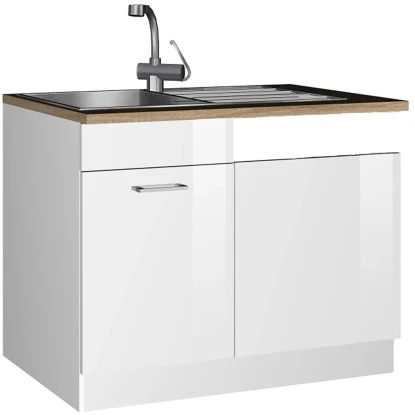 Held Möbel Spülenunterschrank Mailand 110 Cm Hochglanz Weiß/Weiß 1 Held Möbel Spülenunterschrank Mailand 110 Cm Hochglanz Weiß/Weiß