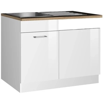 Held Möbel Spülenunterschrank Mailand 110 Cm Hochglanz Weiß/Weiß 2 Held Möbel Spülenunterschrank Mailand 110 Cm Hochglanz Weiß/Weiß – Bild 2