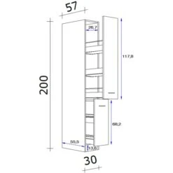 Flex-Well Apothekerschrank 30 Cm Arizona Quarz Cubanit-San Remo Eiche 5 Flex-Well Apothekerschrank 30 Cm Arizona Quarz Cubanit-San Remo Eiche -Küchenbedarf Geschäft 247350 4051 5 11