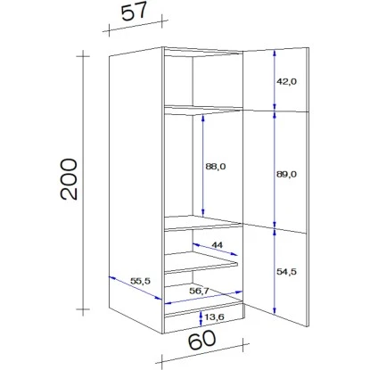 Flex-Well Exclusiv Geräteumbauschrank Orlando 60 Cm Kaschmir Glanz-Sonoma Eiche 2 Flex-Well Exclusiv Geräteumbauschrank Orlando 60 Cm Kaschmir Glanz-Sonoma Eiche – Bild 2