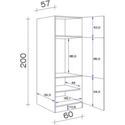 Flex-Well Geräteumbauschrank 60 Cm Arizona Quarz Cubanit-San Remo Eiche -Küchenbedarf Geschäft 247362 4051 5 4