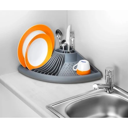 Wenko Eck-Geschirrabtropfer Grau 9 Cm X 50 Cm X 35 Cm 4 Wenko Eck-Geschirrabtropfer Grau 9 Cm X 50 Cm X 35 Cm – Bild 4