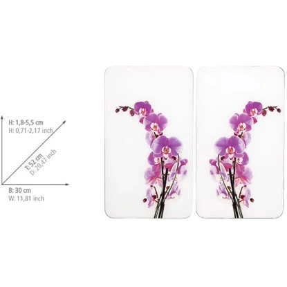 Wenko Herdabdeckplatte Universal Orchideenblüte 2er-Set Für Alle Herdarten 2 Wenko Herdabdeckplatte Universal Orchideenblüte 2er-Set Für Alle Herdarten – Bild 2