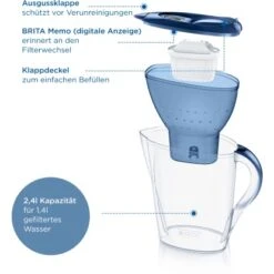 Brita Wasserfilter-Kanne Marella 2,4 L Blau Inkl. Maxtra Pro All-in-1 Kartusche -Küchenbedarf Geschäft 4006387125233 2981 AI 02