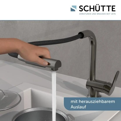 Schütte Spültischarmatur Mit Herausziehbarem Auslauf London Graphit Matt 15 Schütte Spültischarmatur Mit Herausziehbarem Auslauf London Graphit Matt – Bild 15