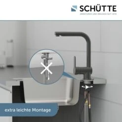 Schütte Spültischarmatur Mit Herausziehbarem Auslauf London Graphit Matt 27 Schütte Spültischarmatur Mit Herausziehbarem Auslauf London Graphit Matt -Küchenbedarf Geschäft 4008431000794 2759 9