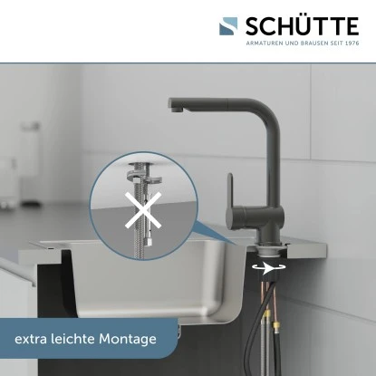 Schütte Spültischarmatur Mit Herausziehbarem Auslauf London Graphit Matt 9 Schütte Spültischarmatur Mit Herausziehbarem Auslauf London Graphit Matt – Bild 9