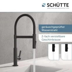 Schütte Spültischarmatur Mit Soft-Touch Schlauch Miami Schwarz-Matt -Küchenbedarf Geschäft 4008431791470 2759 3