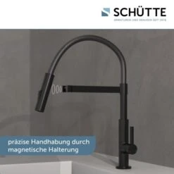 Schütte Spültischarmatur Mit Soft-Touch Schlauch Miami Schwarz-Matt -Küchenbedarf Geschäft 4008431791470 2759 4
