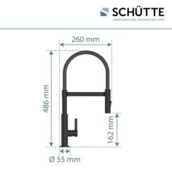 Schütte Spültischarmatur Mit Soft-Touch Schlauch Miami Schwarz-Matt -Küchenbedarf Geschäft 4008431791470 2759 7