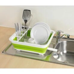 Wenko Geschirrabtropfer Faltbar Weiß-Grün 13 Wenko Geschirrabtropfer Faltbar Weiß-Grün -Küchenbedarf Geschäft 4008838164853 ambiente 02
