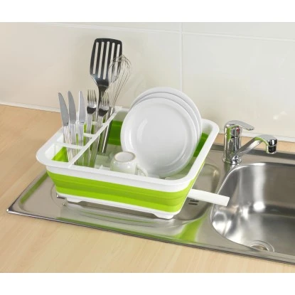 Wenko Geschirrabtropfer Faltbar Weiß-Grün 4 Wenko Geschirrabtropfer Faltbar Weiß-Grün – Bild 4
