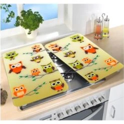 Wenko Herdabdeckplatten Universal Eulenversammlung 2er Set Mehrfarbig -Küchenbedarf Geschäft 4008838198360 1068 03