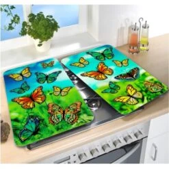 Wenko Herdabdeckplatten Universal Schmetterlinge 2er Set Mehrfarbig -Küchenbedarf Geschäft 4008838548721 1068 03