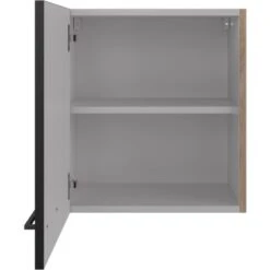 Flex-Well Exclusiv Oberschrank Capri 50 Cm X 55 Cm Schwarz Matt-Endgrain Oak -Küchenbedarf Geschäft 4047584070162 4051 S 02