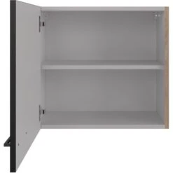 Flex-Well Exclusiv Oberschrank Capri 60 Cm X 55 Cm Schwarz Matt-Endgrain Oak -Küchenbedarf Geschäft 4047584070179 4051 S 02