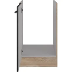 Flex-Well Exclusiv Spülenunterschrank Capri 50 Cm Schwarz Matt-Endgrain Oak -Küchenbedarf Geschäft 4047584070223 4051 S 02