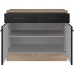 Flex-Well Exclusiv Unterschrank Capri 100 Cm Schwarz Matt-Endgrain Oak 6 Flex-Well Exclusiv Unterschrank Capri 100 Cm Schwarz Matt-Endgrain Oak -Küchenbedarf Geschäft 4047584070247 4051 S 03