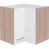Flex-Well Exclusiv Eck-Hängeschrank Abaco 60 Cm X 60 Cm Perlmutt Glänzend-Akazie
