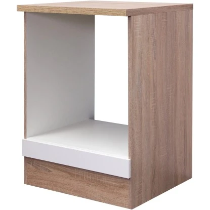 Flex-Well Classic Herd-Umbauschrank Florida 60 Cm Weiß-Sonoma Eiche 1 Flex-Well Classic Herd-Umbauschrank Florida 60 Cm Weiß-Sonoma Eiche