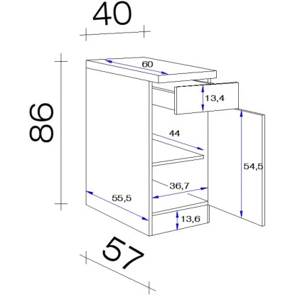Flex-Well Exclusiv Unterschrank Orlando 40 Cm Kaschmir Glanz-Sonoma Eiche 2 Flex-Well Exclusiv Unterschrank Orlando 40 Cm Kaschmir Glanz-Sonoma Eiche – Bild 2