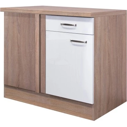 Flex-Well Exclusiv Eck-Unterschrank Valero 110 Cm X 60 Cm Hochglanz Weiß 1 Flex-Well Exclusiv Eck-Unterschrank Valero 110 Cm X 60 Cm Hochglanz Weiß