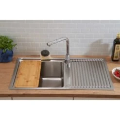 Respekta Einbauspüle Chicago 86 Cm X 50 Cm Edelstahl -Küchenbedarf Geschäft 45546 4384 CHICAGO86X50 12