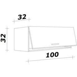 Flex-Well Exclusiv Kurz-Oberschrank Capri 100 X 32 Cm Schwarz Matt-Endgrain Oak -Küchenbedarf Geschäft 47584070209 4051 VM KHW100