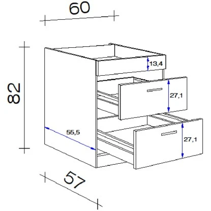 Flex-Well Exclusiv Kochstellenschrank Lara 60 Cm Ohne Arbeitsplatte Anthrazit - 2 Flex-Well Exclusiv Kochstellenschrank Lara 60 Cm Ohne Arbeitsplatte Anthrazit - – Bild 2