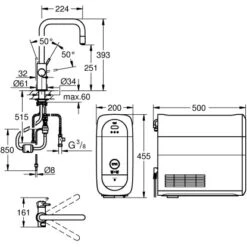 Grohe U-Auslauf Starter Kit Blue Home Chrom -Küchenbedarf Geschäft 5189212 4520 100042123 2