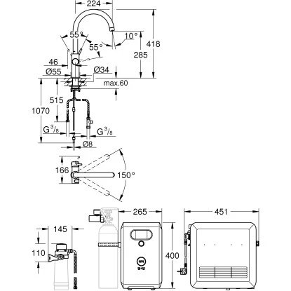 Grohe Einhand-Spültischbatterie Set Blue Professional Supersteel 2 Grohe Einhand-Spültischbatterie Set Blue Professional Supersteel – Bild 2