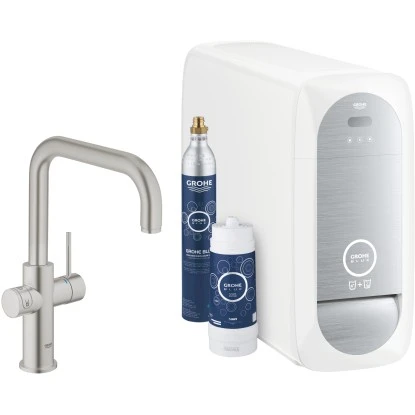 Grohe U-Auslauf Starter Kit Blue Home Supersteel 1 Grohe U-Auslauf Starter Kit Blue Home Supersteel