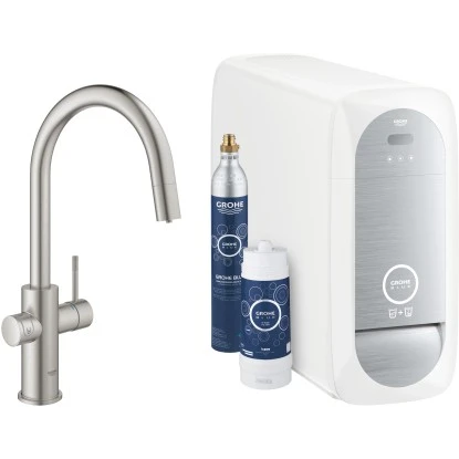 Grohe Blue Home C-Auslauf Starter Kit Supersteel 1 Grohe Blue Home C-Auslauf Starter Kit Supersteel