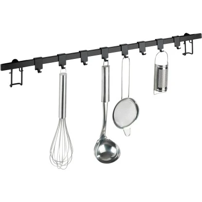Wenko Hakenleiste Gala 8 Haken 4 Cm X 60 Cm X 3 Cm Schwarz 3 Wenko Hakenleiste Gala 8 Haken 4 Cm X 60 Cm X 3 Cm Schwarz – Bild 3