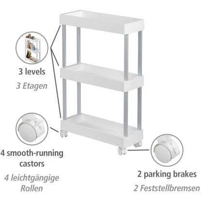 Wenko Haushalts- Und Badwagen Mino Servierwagen Haushaltswagen Mit 3 Ablagen 12 Wenko Haushalts- Und Badwagen Mino Servierwagen Haushaltswagen Mit 3 Ablagen – Bild 12