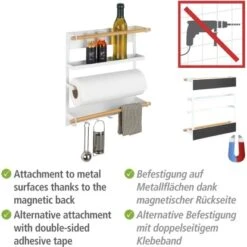 Wenko Küchenregal Magna Magnetisches Regal Zur Befestigung Ohne Bohren Weiß 14 Wenko Küchenregal Magna Magnetisches Regal Zur Befestigung Ohne Bohren Weiß -Küchenbedarf Geschäft 548534 1068 03
