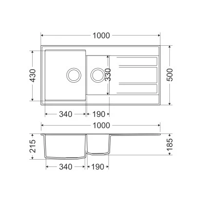 Miló Einbauspüle Granitverbundstoff Luxuria 100 Graphit 2 Miló Einbauspüle Granitverbundstoff Luxuria 100 Graphit – Bild 2