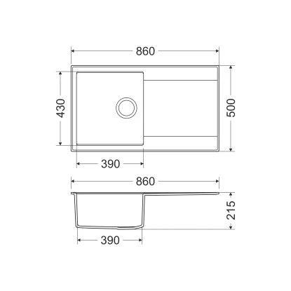 Miló Einbauspüle Granitverbundstoff Palladio 86 Graphit 2 Miló Einbauspüle Granitverbundstoff Palladio 86 Graphit – Bild 2