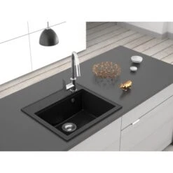 Miló Einbauspüle Granitverbundstoff Luxuria 56 Schwarz -Küchenbedarf Geschäft 5903140018322 30