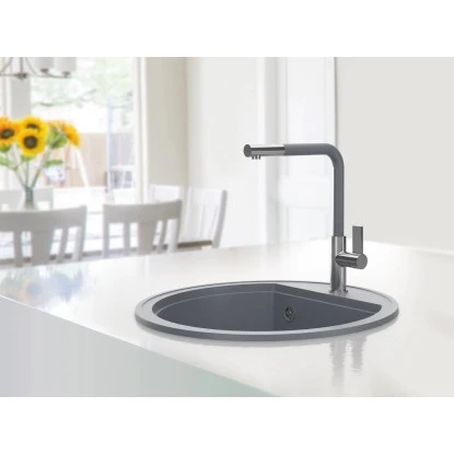 Miló Einbauspüle Granitverbundstoff Olli 51 Grau 3 Miló Einbauspüle Granitverbundstoff Olli 51 Grau – Bild 3