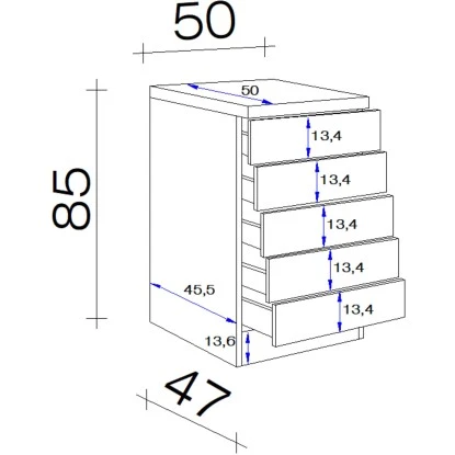 Flex-Well Classic Schubkastenschrank Speed 50 Cm Weiß 2 Flex-Well Classic Schubkastenschrank Speed 50 Cm Weiß – Bild 2